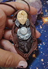 Load image into Gallery viewer, PREORDER Wolf Spirit Animal Necklace | Moon Goddess Art Pendant | Wisdom Jewelry