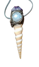 Load image into Gallery viewer, PREORDER Mermaid Crown Seashell Necklace | Moonstone Sea Witch Jewelry