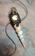 Load image into Gallery viewer, PREORDER Mermaid Crown Seashell Pendant | Labradorite Siren Necklace | Sea Witch Jewelry