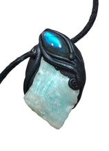 Load image into Gallery viewer, Sirian Starseed Necklace | Raw Blue Hemimorphite Specimen Pendant | Sirius Constellation Ascension Jewelry