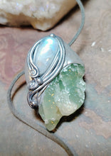 Load image into Gallery viewer, PREORDER Siren Necklace | Raw Aquamarine & Moonstone | Mermaid, Selkie, Sea Witch Jewelry