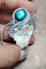 Load image into Gallery viewer, Arcturian Starseed Necklace | Angel Aura Quartz & Labradorite Pendant | Arcturus Galaxy Origins Jewelry