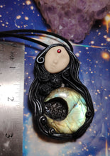 Load image into Gallery viewer, Hecate Statue Figurine Necklace | Hekate Triple Moon Goddess of Witches |agic and Witchcraft | Wiccan Occult Jewelry