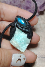 Load image into Gallery viewer, Sirian Starseed Necklace | Raw Blue Hemimorphite Specimen Pendant | Sirius Constellation Ascension Jewelry