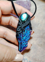 Load image into Gallery viewer, PREORDER Andromedan. Kyanite Crystal Pendant Labradorite Necklace | Starseed Andromeda Origins Jewelry