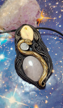 Load image into Gallery viewer, PREORDER Ayahuasca Yage Spirit Necklace | Shamanic Healing Sacred Plants Psychedelic Jewelry - ROSE QTZ