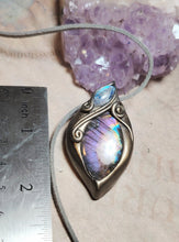 Load image into Gallery viewer, PREORDER The High Priestess | Purple Labradorite, Divine Feminine Art Necklace | Spectrolite & Moonstone Pendant