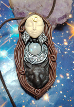 Load image into Gallery viewer, PREORDER Wolf Spirit Animal Necklace | Moon Goddess Art Pendant | Wisdom Jewelry