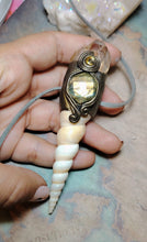 Load image into Gallery viewer, PREORDER Mermaid Crown Seashell Pendant | Labradorite Siren Necklace | Sea Witch Jewelry