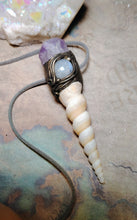 Load image into Gallery viewer, PREORDER Mermaid Crown Seashell Necklace | Moonstone Sea Witch Jewelry