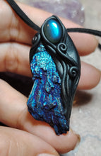 Load image into Gallery viewer, PREORDER Andromedan. Kyanite Crystal Pendant Labradorite Necklace | Starseed Andromeda Origins Jewelry