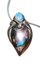 Load image into Gallery viewer, PREORDER The High Priestess | Purple Labradorite, Divine Feminine Art Necklace | Spectrolite & Moonstone Pendant