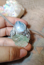 Load image into Gallery viewer, PREORDER Siren Necklace | Raw Aquamarine & Moonstone | Mermaid, Selkie, Sea Witch Jewelry