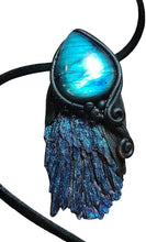 Load image into Gallery viewer, PREORDER Andromedan Starseed Necklace | Aura Blue Kyanite Crystal Pendant | Galaxy Cosmic Origins Jewelry (Copy)
