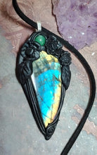 Load image into Gallery viewer, Soul Retrieval Shaman Necklace | Blue Labradorite Pendant | Shamanic Healing Jewelry Tools
