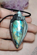 Load image into Gallery viewer, The Morrigan, Wiccan Jewelry Necklace | Black Raven Crow Witch Pendant | Irish Occult Jewelry
