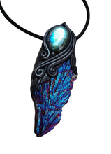 Load image into Gallery viewer, PREORDER Andromedan.  Kyanite Crystal Pendant Labradorite Necklace | Starseed Andromeda Origins Jewelry
