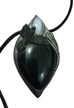 Load image into Gallery viewer, Morrigan, Raven Witchy Necklace | Crow Obsidian Pendant | Esoteric Jewelry
