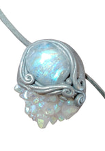 Load image into Gallery viewer, PREORDER Pleiadian Starseed Necklace |Angel Aura Quartz, Moonstone | Pleiadean Origins Activation Jewelry
