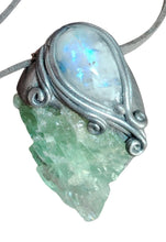 Load image into Gallery viewer, Siren Voice Necklace | Raw Aquamarine &amp; Moonstone | Mermaid, Selkie, Sea Witch Jewelry
