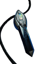 Load image into Gallery viewer, Shield, Psychic Protection Pendant Necklace | Fire Opal and Black Obsidian Jewelry
