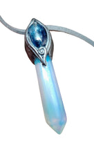Load image into Gallery viewer, PREORDER Archangel Michael Necklace | Blue Kyanite, Opalite Pendant | High Vibration Spiritual Energy Healing | Guardian Angel Jewelry Gifts for Men and Women
