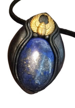 Load image into Gallery viewer, Egyptian Winged Scarab Necklace | Egypt Magic Symbol Pendant | Lapis Lazuli Jewelry
