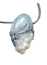 Load image into Gallery viewer, PREORDER Pleiadian Starseed Necklace |Angel Aura Quartz, Moonstone | Pleiadean Origins Activation Jewelry
