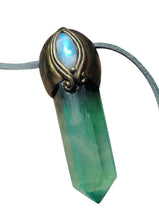 Load image into Gallery viewer, Forest Goddess Necklace | Green Fluorite and Moonstone Pendant. Witch Jewelry
