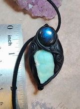 Load image into Gallery viewer, PREORDER Sirian Starseed Necklace | Raw Blue Hemimorphite Specimen Pendant  | Sirius Constellation Ascension Jewelry
