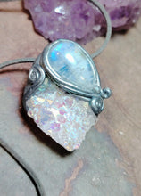 Load image into Gallery viewer, Guardian Angel Necklace | Angel Aura Quartz &amp; Rainbow Moonstone |  Angelic Archangelic Healing Protection Jewelry
