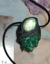 Load image into Gallery viewer, Heart of the Shaman Necklace | Raw Malachite Labradorite Pendant | Shamanic Tools Jewelry
