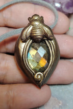 Load image into Gallery viewer, Gold Honey Bee Crystal Necklace | Citrine or Labradorite Stone | Queen, Bumble Bee Lovers Gifts
