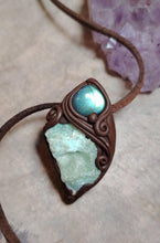 Load image into Gallery viewer, PREORDER Lemurian Starseed  Hemimorphite  Crystal Necklace  | Light Codes Activation Pendant
