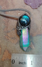 Load image into Gallery viewer, PREORDER Indigo Starseed Necklace | Aqua Aura Quartz Crystal &amp; Blue Labradorite  Pendant | Soul Awakening Jewelry
