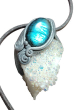Load image into Gallery viewer, Aurora Borealis Necklace | Angel Aura Quartz Crystal Pendant | Northern Lights  Elven Jewelry
