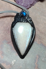 Load image into Gallery viewer, Morrigan, Raven Witchy Necklace | Crow Obsidian Pendant | Esoteric Jewelry
