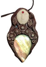 Load image into Gallery viewer, Gaia Divine Feminine Art Jewelry, Earth Goddess Pendant Necklace
