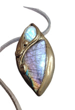 Load image into Gallery viewer, PREORDER The High Priestess | Purple Labradorite, Divine Feminine Art Necklace | Spectrolite &amp; Moonstone Pendant
