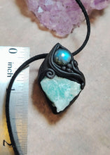 Load image into Gallery viewer, PREORDER Sirian Starseed Necklace | Raw Blue Hemimorphite Specimen Pendant  | Sirius Constellation Ascension Jewelry
