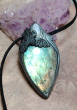 Load image into Gallery viewer, The Morrigan, Wiccan Jewelry Necklace | Black Raven Crow Witch Pendant | Irish Occult Jewelry
