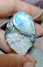Load image into Gallery viewer, Guardian Angel Necklace | Angel Aura Quartz &amp; Rainbow Moonstone |  Angelic Archangelic Healing Protection Jewelry

