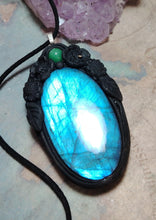 Load image into Gallery viewer, Soul Retrieval Shaman Necklace | Blue Labradorite Pendant | Shamanic Healing Jewelry Tools
