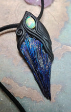 Load image into Gallery viewer, Dragons Breath, Mexican Fire Opal and Aura Kyanite Necklace. Mythical Jewelry
