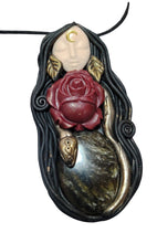 Load image into Gallery viewer, Lilith Necklace, First Feminist Statue Figurine Pendant.  Dark Goddess, Divine Feminine Occult Jewelry

