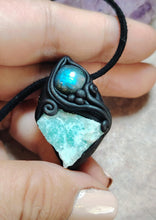 Load image into Gallery viewer, PREORDER Sirian Starseed Necklace | Raw Blue Hemimorphite Specimen Pendant  | Sirius Constellation Ascension Jewelry
