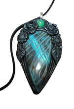 Load image into Gallery viewer, Soul Retrieval Shaman Necklace | Blue Labradorite Pendant | Shamanic Healing Jewelry Tools
