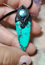 Load image into Gallery viewer, Warrior, Men's Turquoise Necklace Pendant | Divine Masculine Jewelry | Native American Shaman Crystal Tools

