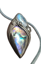Load image into Gallery viewer, PREORDER The High Priestess | Purple Labradorite, Divine Feminine Art Necklace | Spectrolite &amp; Moonstone Pendant
