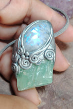 Load image into Gallery viewer, Siren Voice Necklace | Raw Aquamarine &amp; Moonstone | Mermaid, Selkie, Sea Witch Jewelry
